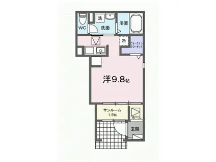 ヒカルサ豊橋東田町Ⅱ(ワンルーム/1階)の間取り写真