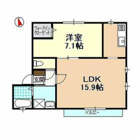 棒屋第4下池ハイツ(1LDK/1階)の間取り写真