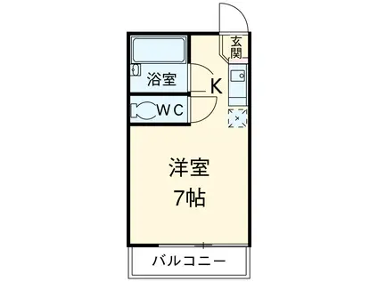 ホーリン原(ワンルーム/2階)の間取り写真
