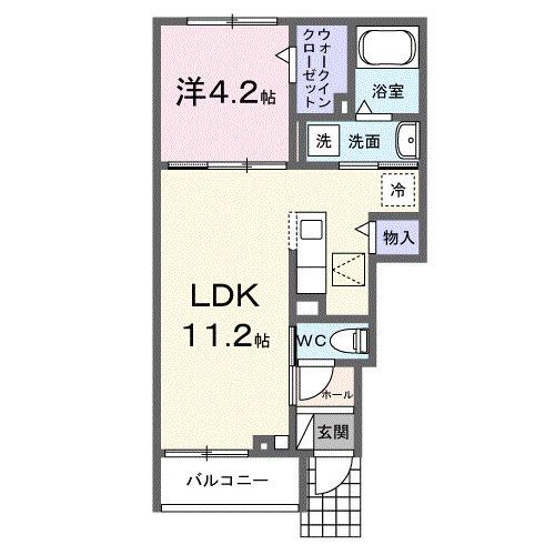 ラフレシールⅡ(1LDK/1階)の間取り写真