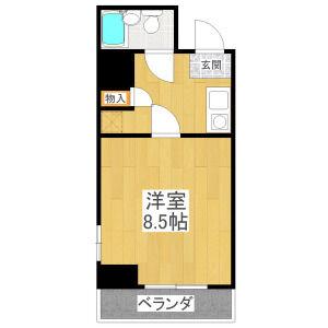 ランドパレス宇都宮平成通(1K/2階)の間取り写真