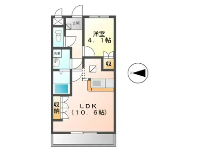 スターライズ(1LDK/1階)の間取り写真