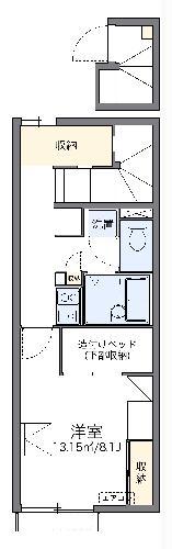 レオパレスボンジュールⅣ(1K/2階)の間取り写真