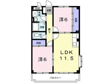 ニューエミネンス(2LDK/4階)の間取り写真