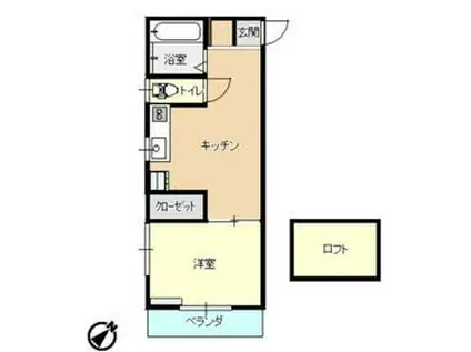 メゾン東峰(1K/1階)の間取り写真