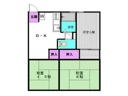 ハイツ長倉 Ⅰ(3DK/1階)の間取り写真