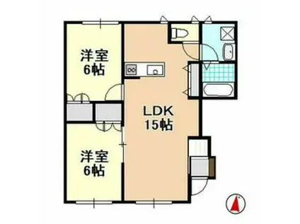 サザンコート(2LDK/1階)の間取り写真