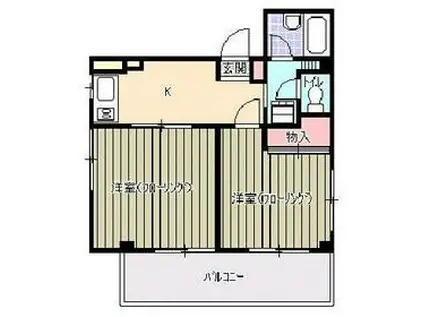 亜土ビル(2K/2階)の間取り写真