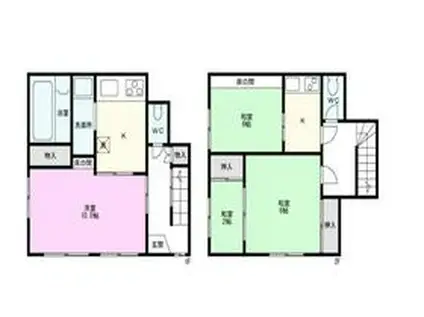 東武鉄道東上線 上板橋駅 徒歩14分 2階建 築54年(4K)の間取り写真