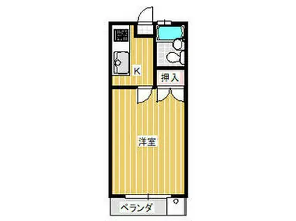 コスモスハイツ戸祭(1K/1階)の間取り写真