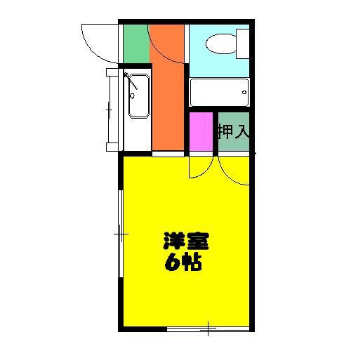 サンハイツ松波(1K/1階)の間取り写真