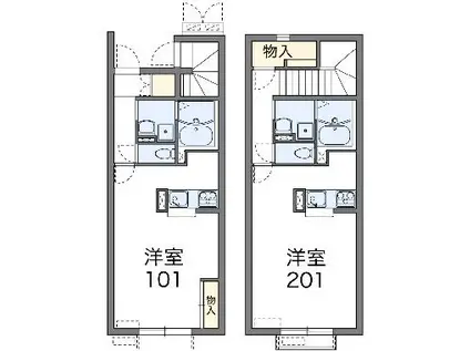 レオネクストグルージア(1K/2階)の間取り写真