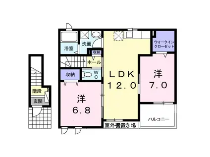 ポラリス2(2LDK/2階)の間取り写真