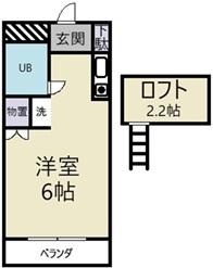 エポック・1(ワンルーム/2階)の間取り写真