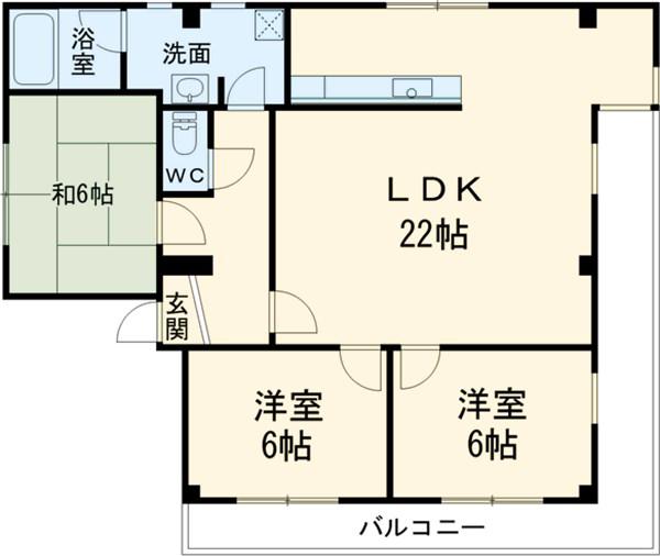 パークレーン和地山(3LDK/1階)の間取り写真