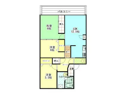 クレールエスパース(3LDK/2階)の間取り写真