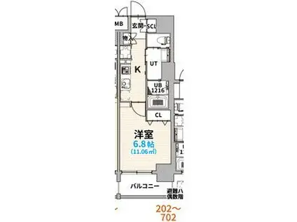 GRANVIA丸の内フリーレント他中(1K/5階)の間取り写真