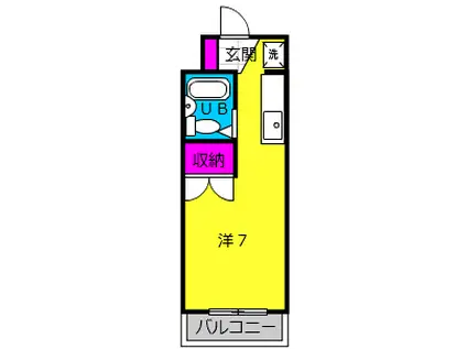 ANNIVERSARY竜洋(ワンルーム/3階)の間取り写真