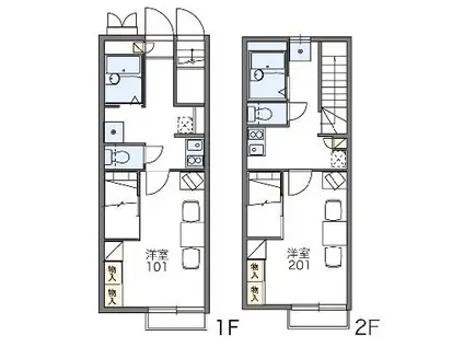 レオパレスGREENVIEW7(1K/1階)の間取り写真