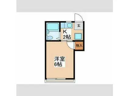 N・FLAT(1K/2階)の間取り写真