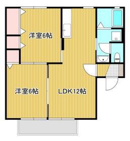 グリシーナ(2LDK/2階)の間取り写真