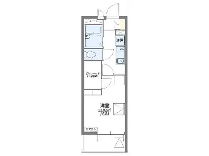 レオパレスSHINY(1K/3階)の間取り写真