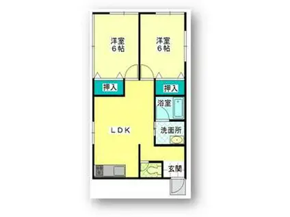 速水アパート(2LDK/1階)の間取り写真