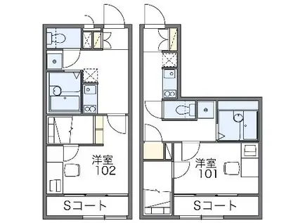 レオパレスさくら(1K/1階)の間取り写真