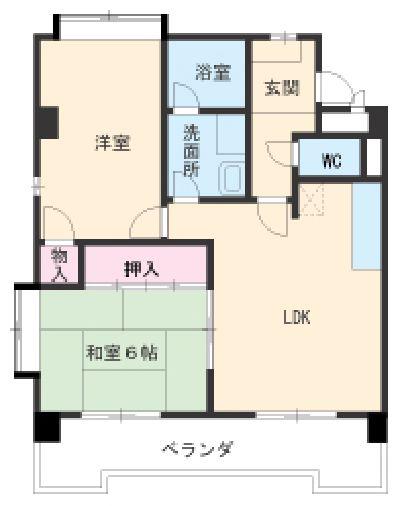 メゾン見晴台(2LDK/4階)の間取り写真