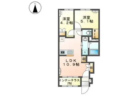 立木アパート(2LDK/1階)の間取り写真