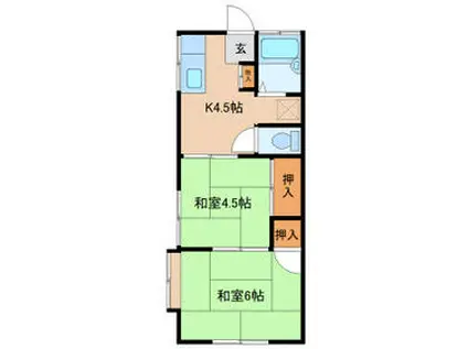 ルミエールハイツPARTⅡ(2K/1階)の間取り写真