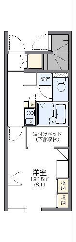 レオパレスビアンカ(1K/1階)の間取り写真