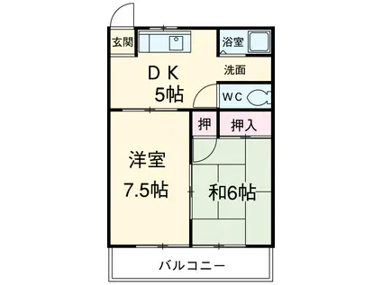 ジュネス一番館(2DK/2階)の間取り写真
