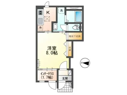 アン ルシオール(1K/1階)の間取り写真