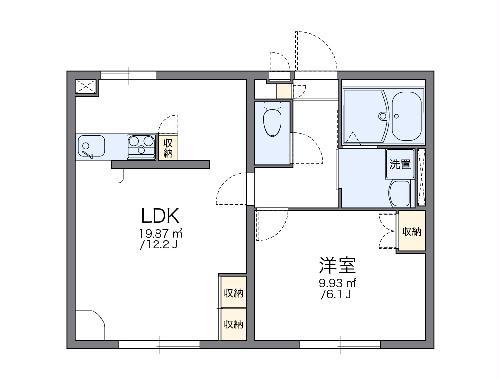 レオパレス積志(1LDK/1階)の間取り写真