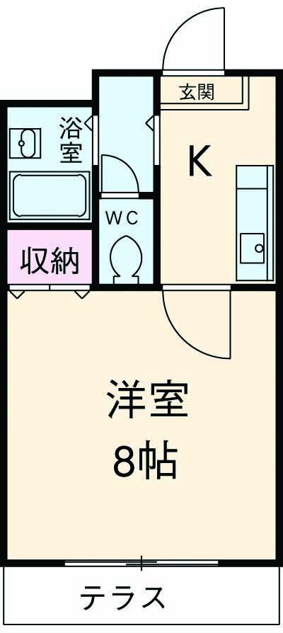 独身貴族 PARTⅡ(1K/1階)の間取り写真