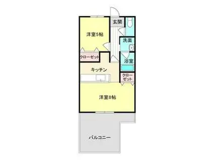 クレインヒル榎戸(1LDK/2階)の間取り写真