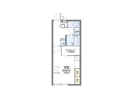 レオパレスビバリーヒルズ(1K/2階)の間取り写真