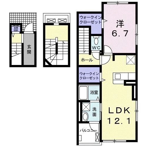 ネオ レクサス Ⅱ(1LDK/3階)の間取り写真