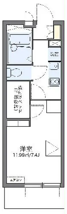 レオパレスKウッズ2 4階階 間取り