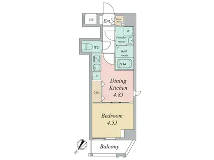グランカーサ曳舟(1DK/9階)の間取り写真