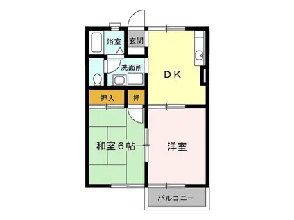 セントトーマス(2DK/1階)の間取り写真