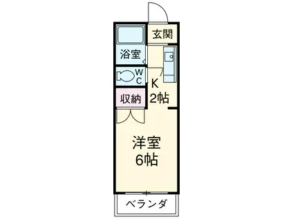 コーポ丁田(1K/1階)の間取り写真