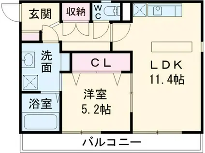 パブリックガーデンⅡ(1LDK/1階)の間取り写真