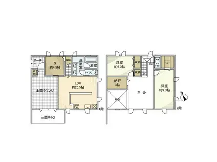 東海道本線 三ケ根駅 徒歩18分 2階建 築7年(2SLDK)の間取り写真
