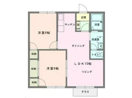 エム・ステージ(2LDK/1階)の間取り写真