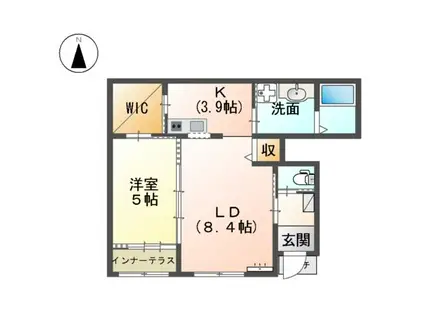 フロレアート大磯(1LDK/1階)の間取り写真