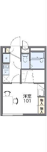 レオパレスビューテラス(1K/1階)の間取り写真