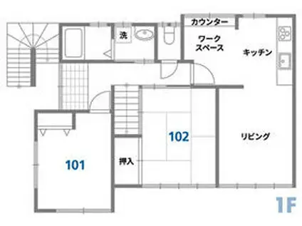 シェアハウス(ワンルーム/2階)の間取り写真
