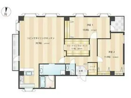 オフィスニューガイア浜松町NO.17(2LDK/11階)の間取り写真